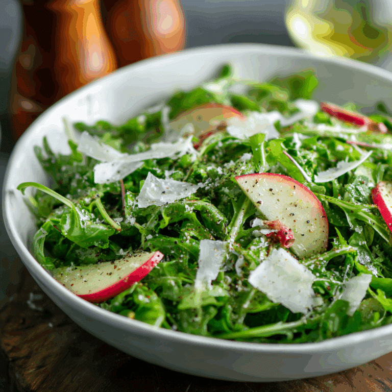 Arugula Salad with Apples & Manchego in Cider Vinaigrette