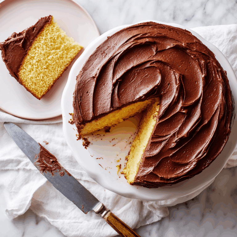 Yellow Cake with Rich Chocolate Buttercream
