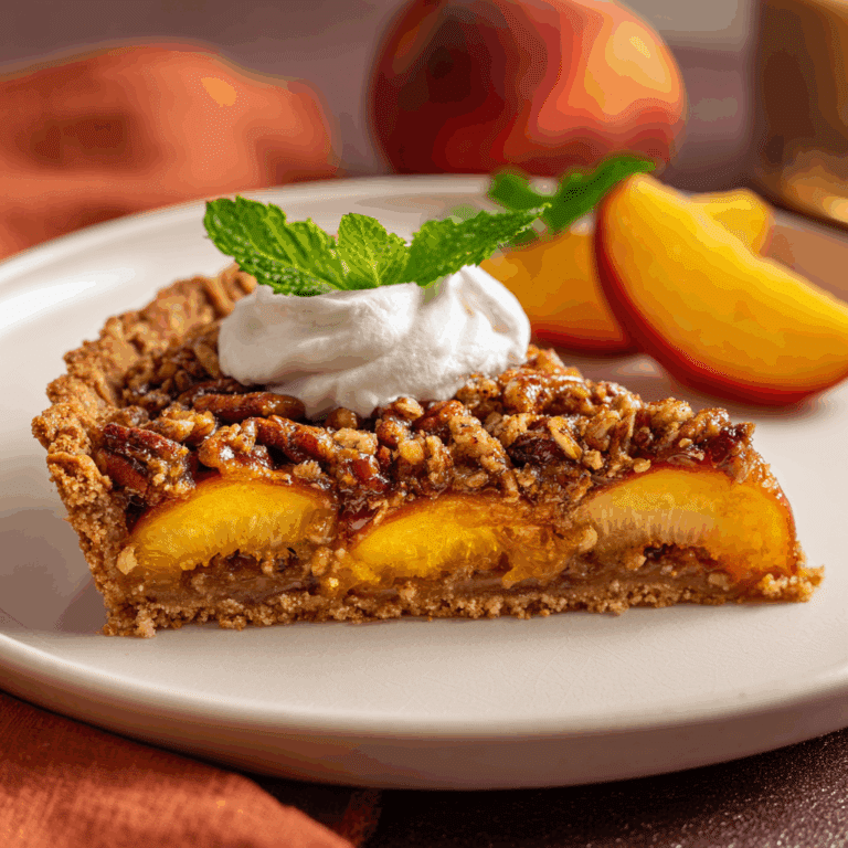 Peach Cake with Pecan Streusel