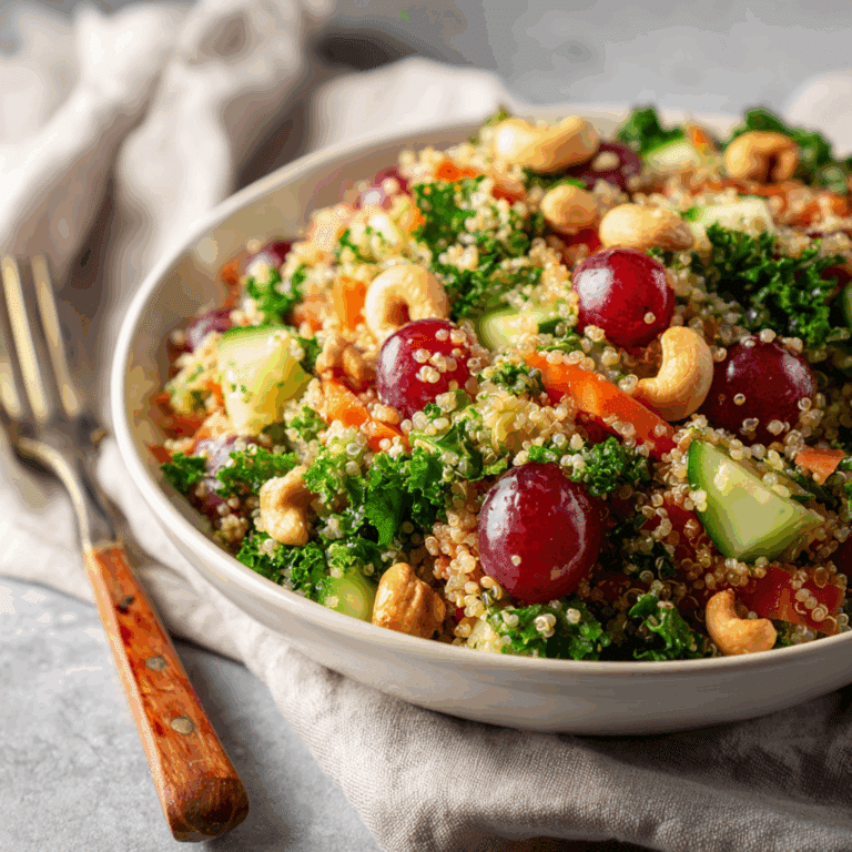 Autumn Kale and Quinoa Salad with Chutney Dressing