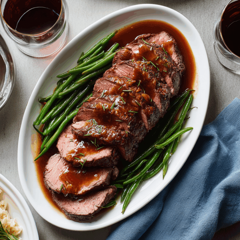 Beef Tenderloin with Red Wine Sauce
