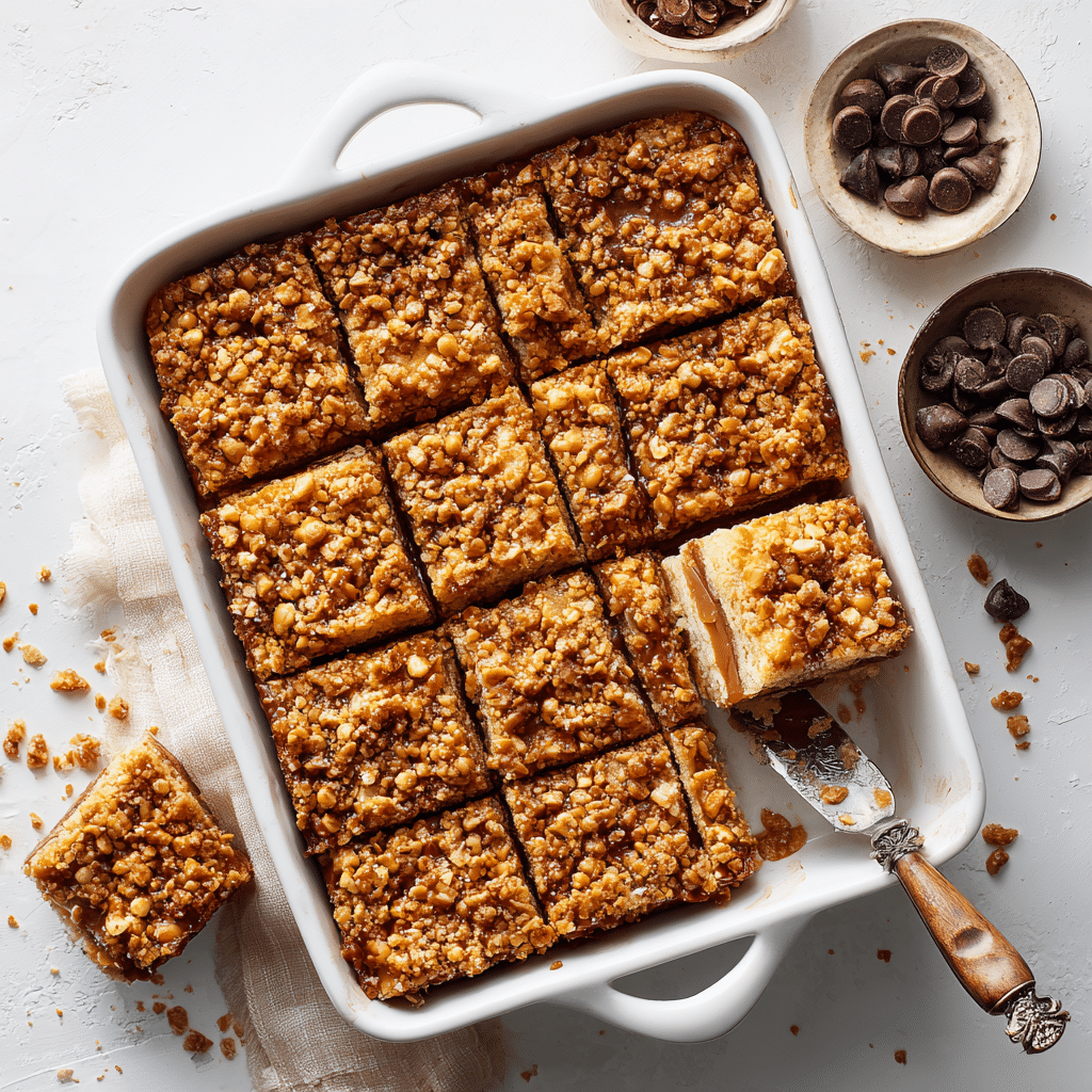 Chocolate Chip Toffee Fudge Bars