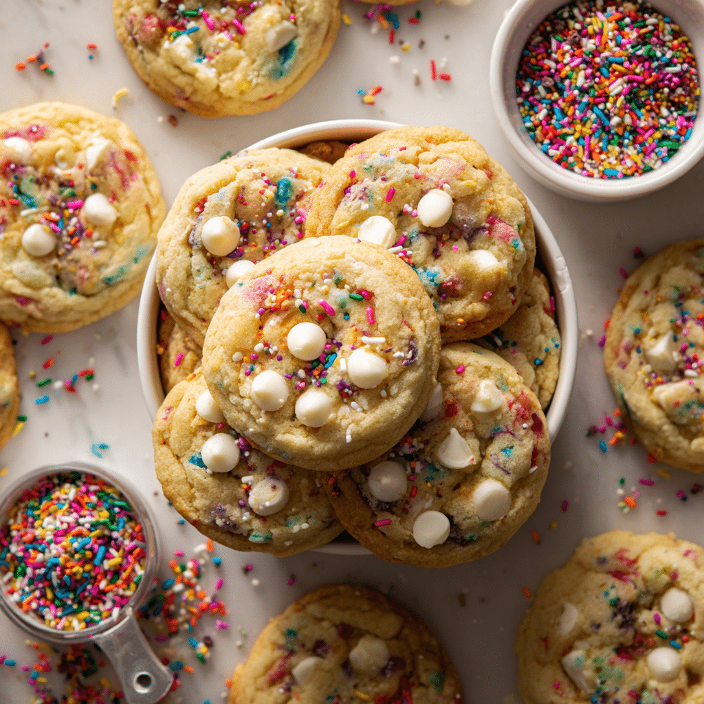 Thick and Chewy Sprinkles Cookies