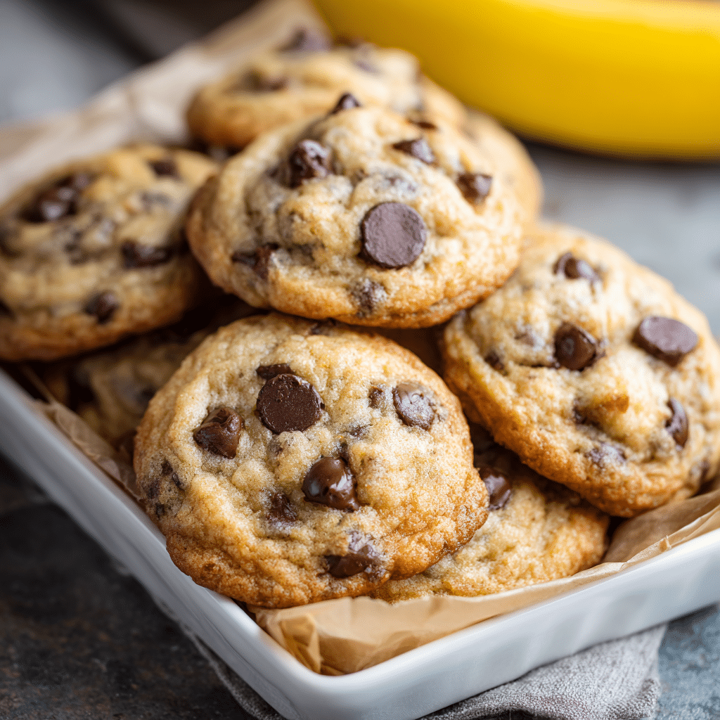 Chewy Banana Chocolate Chip Cookies