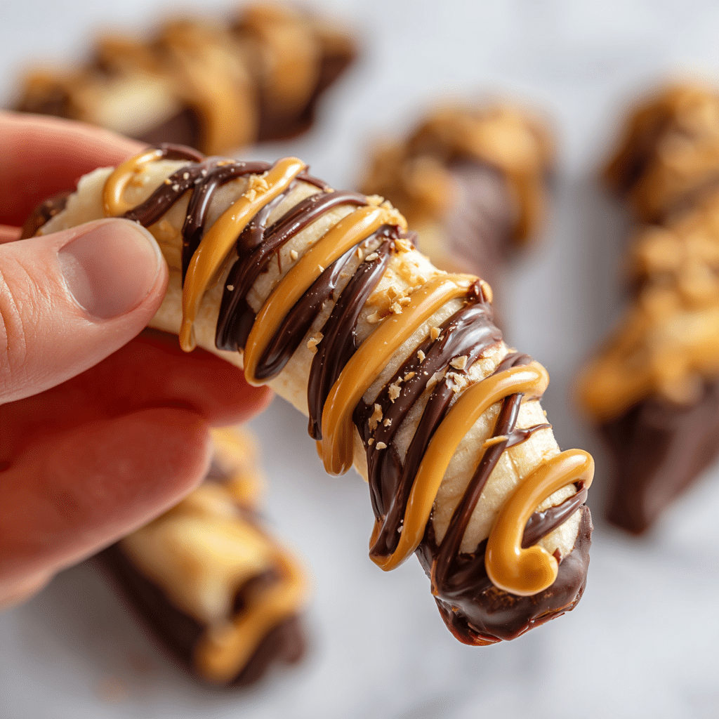 Chocolate Peanut Butter Frozen Bananas