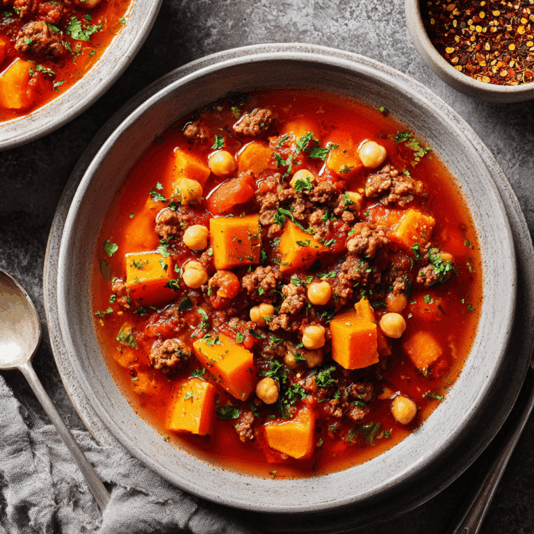 Autumn Butternut Squash and Sweet Potato Soup