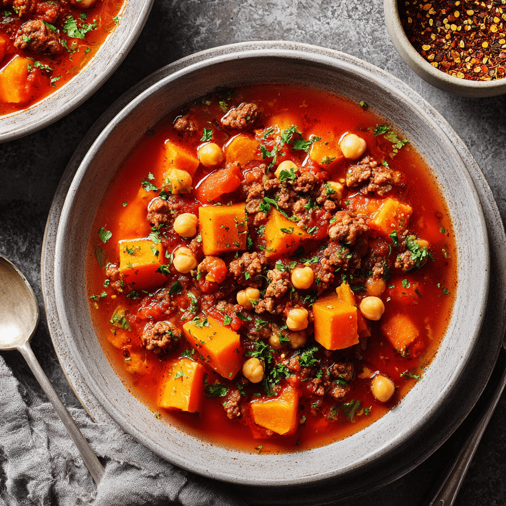 Autumn Butternut Squash and Sweet Potato Soup