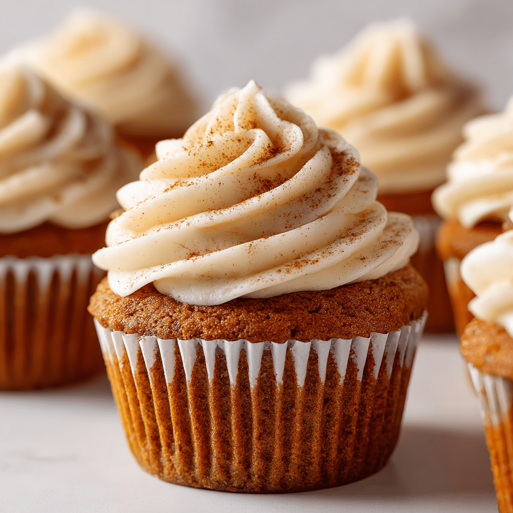 Pumpkin Cupcakes With Cream Cheese Frosting