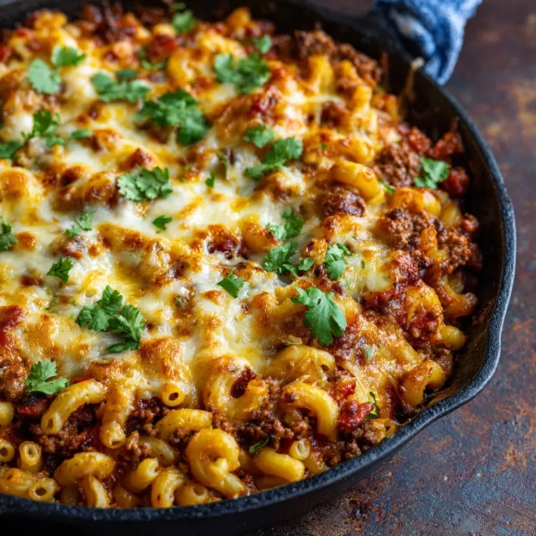 One-Skillet Cheesy Beef and Macaroni Recipe