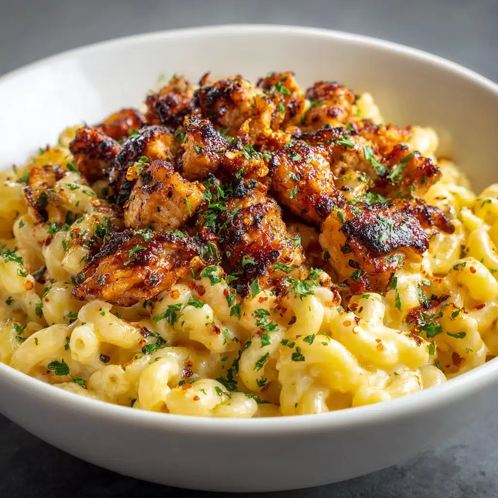 Spicy Honey Pepper Chicken with Creamy Mac and Cheese Recipe - Recipe Image