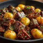 Slow Cooker Garlic Butter Beef Bites & Potatoes Recipe