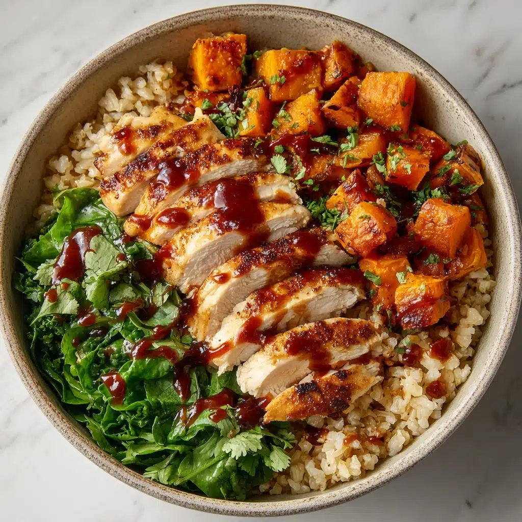 BBQ Chicken & Roasted Sweet Potato Bowls Recipe - Recipe Image