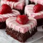Strawberry Frosted Heart Shaped Brownies Recipe