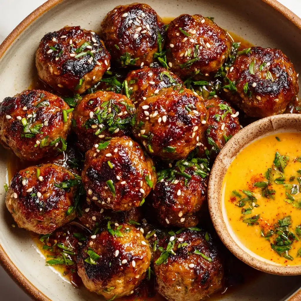 Korean BBQ Meatballs with Spicy Mayo Dip Recipe - Recipe Image