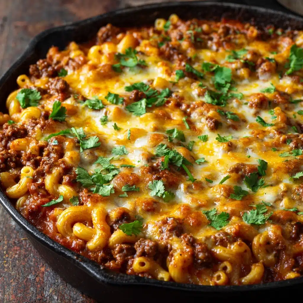 One-Skillet Cheesy Beef and Macaroni Recipe - Recipe Image