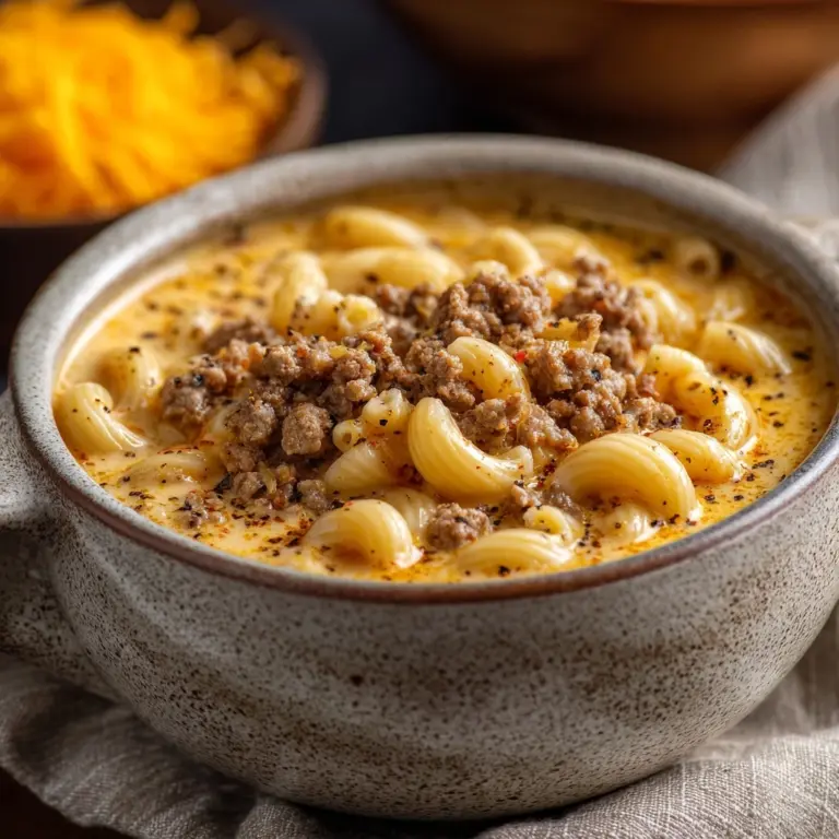 Creamy Cheesy Macaroni Soup Recipe