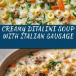 Cozy Ditalini Soup with Creamy Parmesan and Italian Sausage Recipe